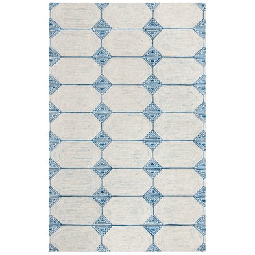 SAFAVIEH Abstract Clematis Geometric Area Rug, Ivory/Blue, 5' x 8'