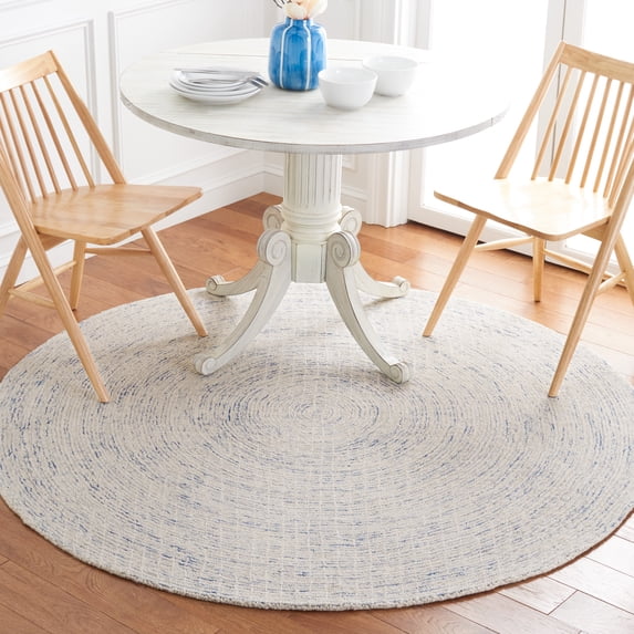 SAFAVIEH Abstract Cleto Abstract Area Rug, Blue/Ivory, 6' x 6' Round