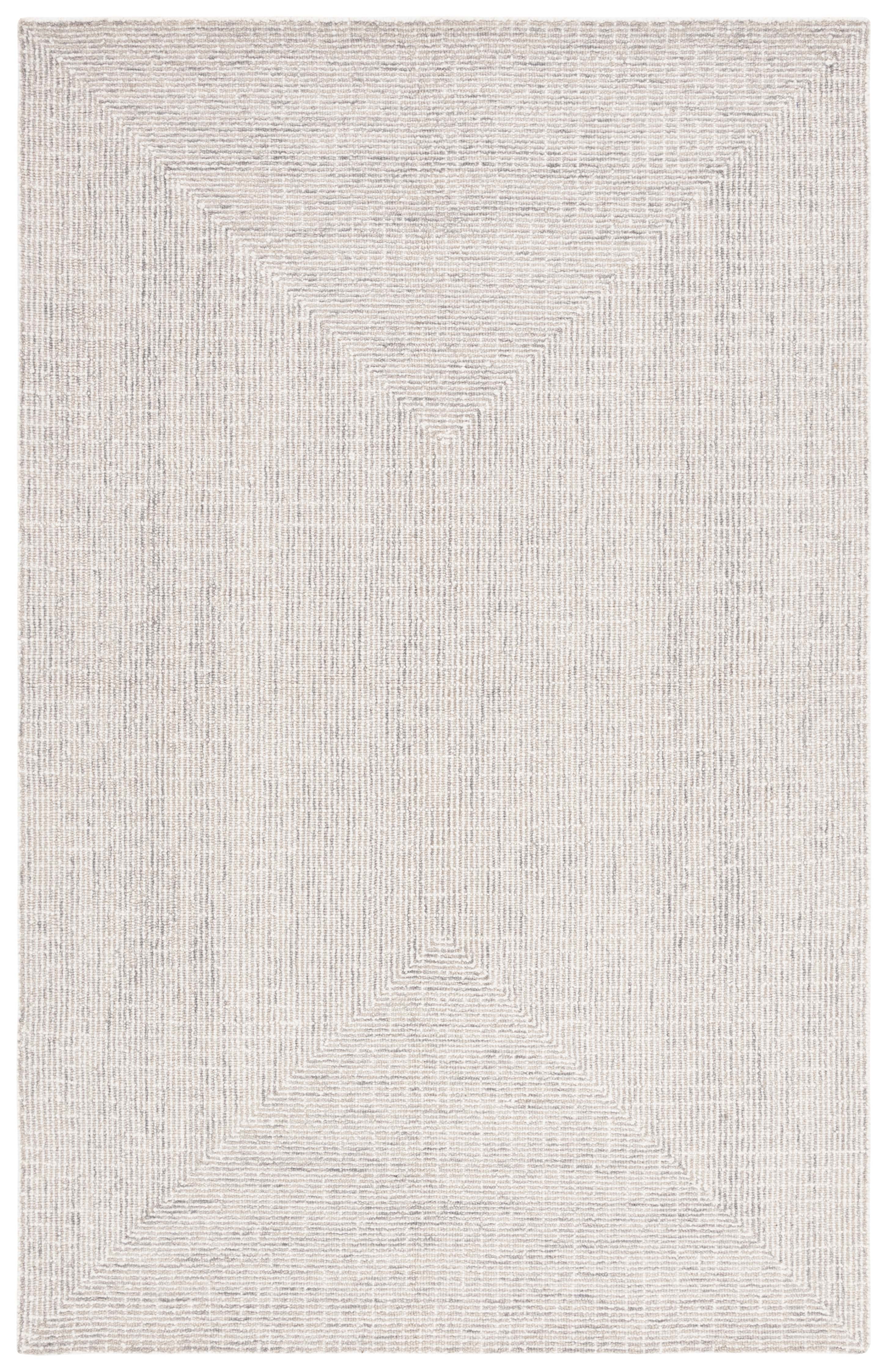 Handmade Grey and Ivory Wool Abstract 9' x 12' Area Rug