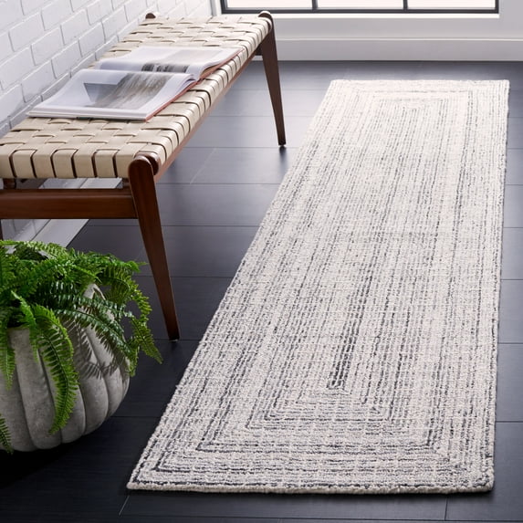 SAFAVIEH Abstract Cleto Abstract Runner Rug, Black/Ivory, 2'3" x 8'