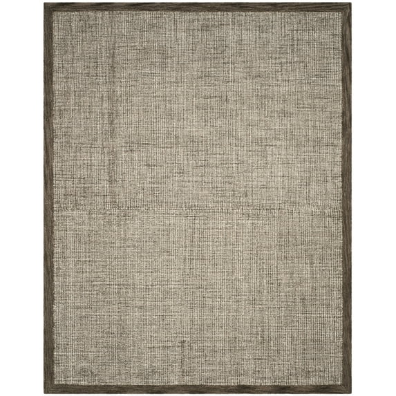 SAFAVIEH Abstract Clive Bordered Wool Area Rug, Brown/Ivory, 10' x 14'