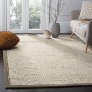 SAFAVIEH Abstract Clive Bordered Wool Area Rug, Brown/Ivory, 2'3" x 4'