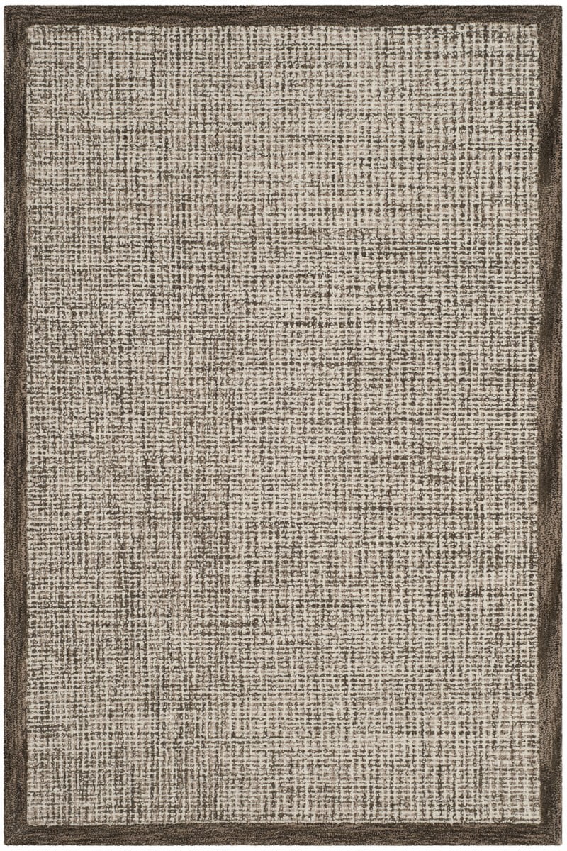 Ivory Abstract Hand-Tufted Wool Rectangular Area Rug