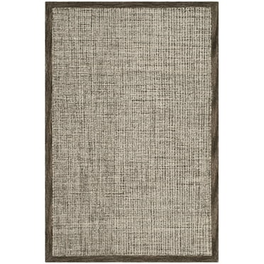 SAFAVIEH Abstract Clive Bordered Wool Area Rug, Brown/Ivory, 3' x 5'