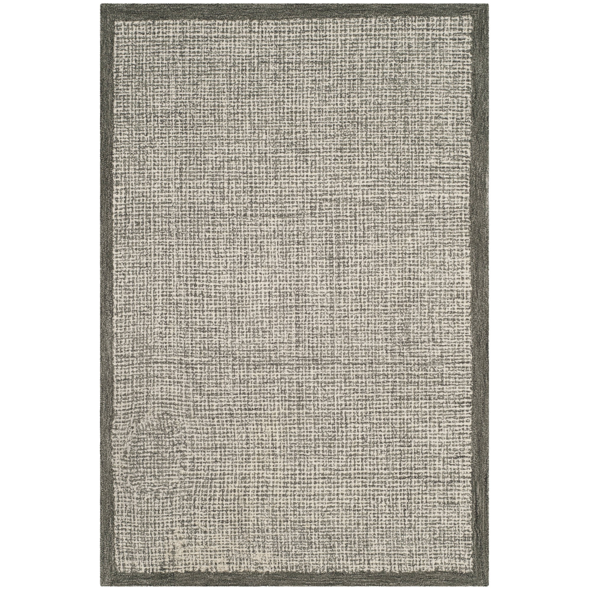 Ivory Abstract Handmade Wool 4' x 6' Tufted Area Rug