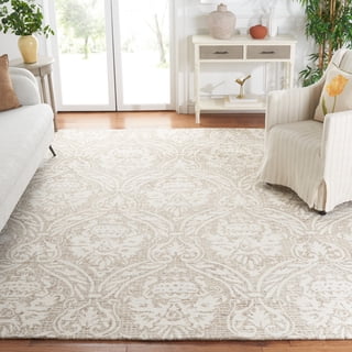 SAFAVIEH Abstract Constantine Damask Wool Area Rug, Ivory/Beige, 8' x 10'