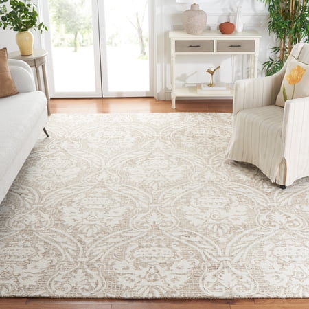SAFAVIEH Abstract Constantine Damask Wool Area Rug, Ivory/Beige, 8' x 10'