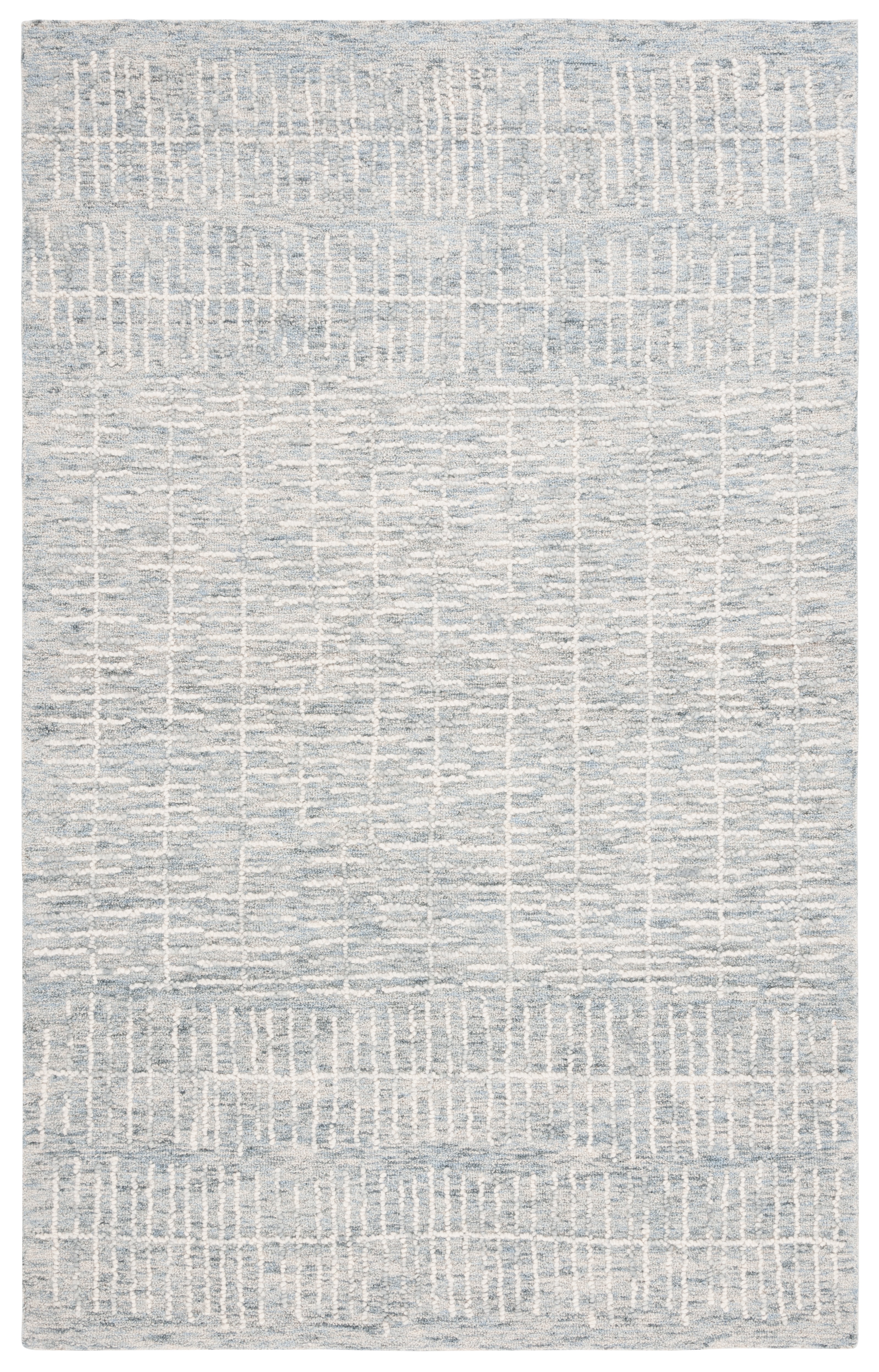 Light Blue 4' x 6' Handmade Wool Tufted Abstract Rug