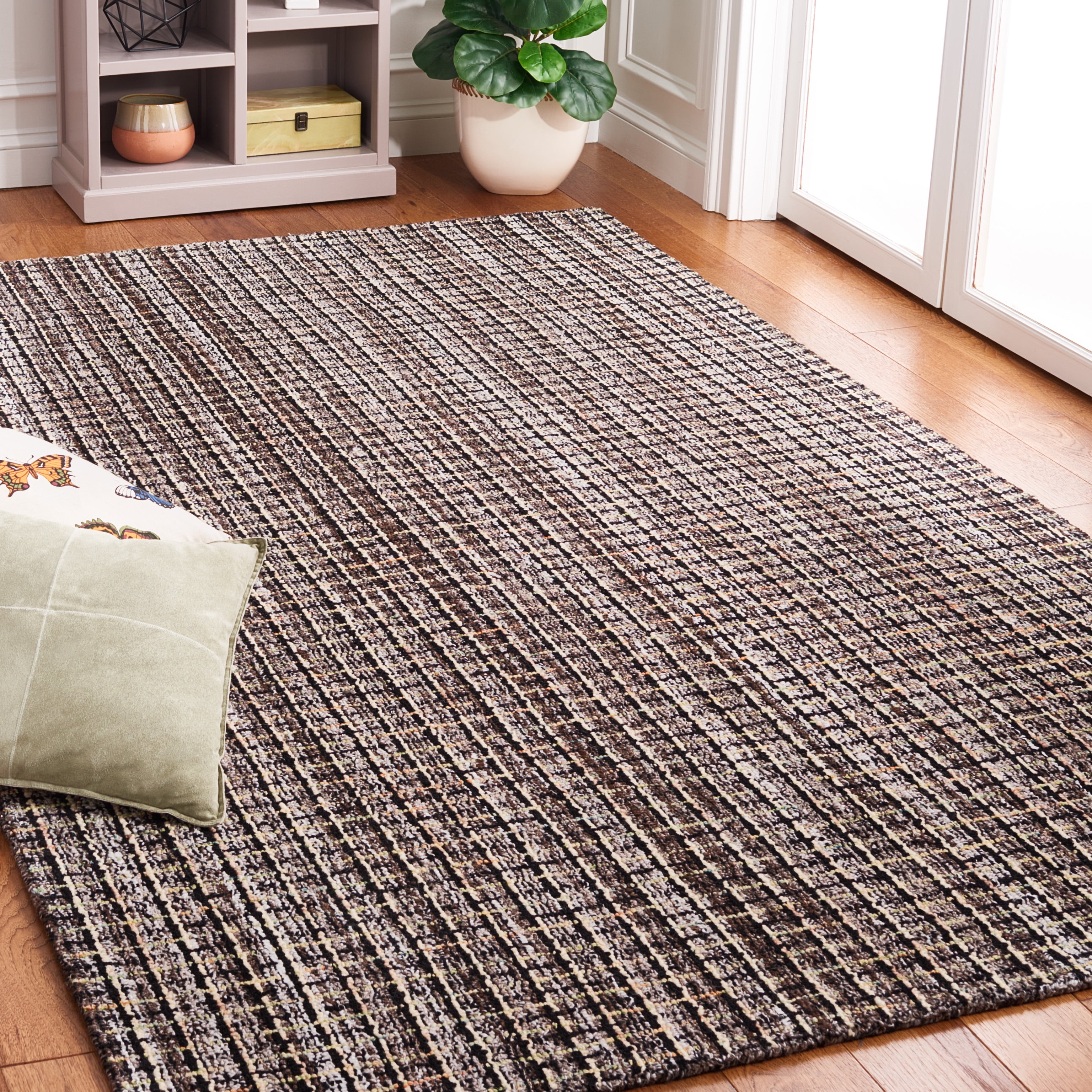 SAFAVIEH Abstract Cornelia Trellis Area Rug, Brown/Black, 4' x 6'