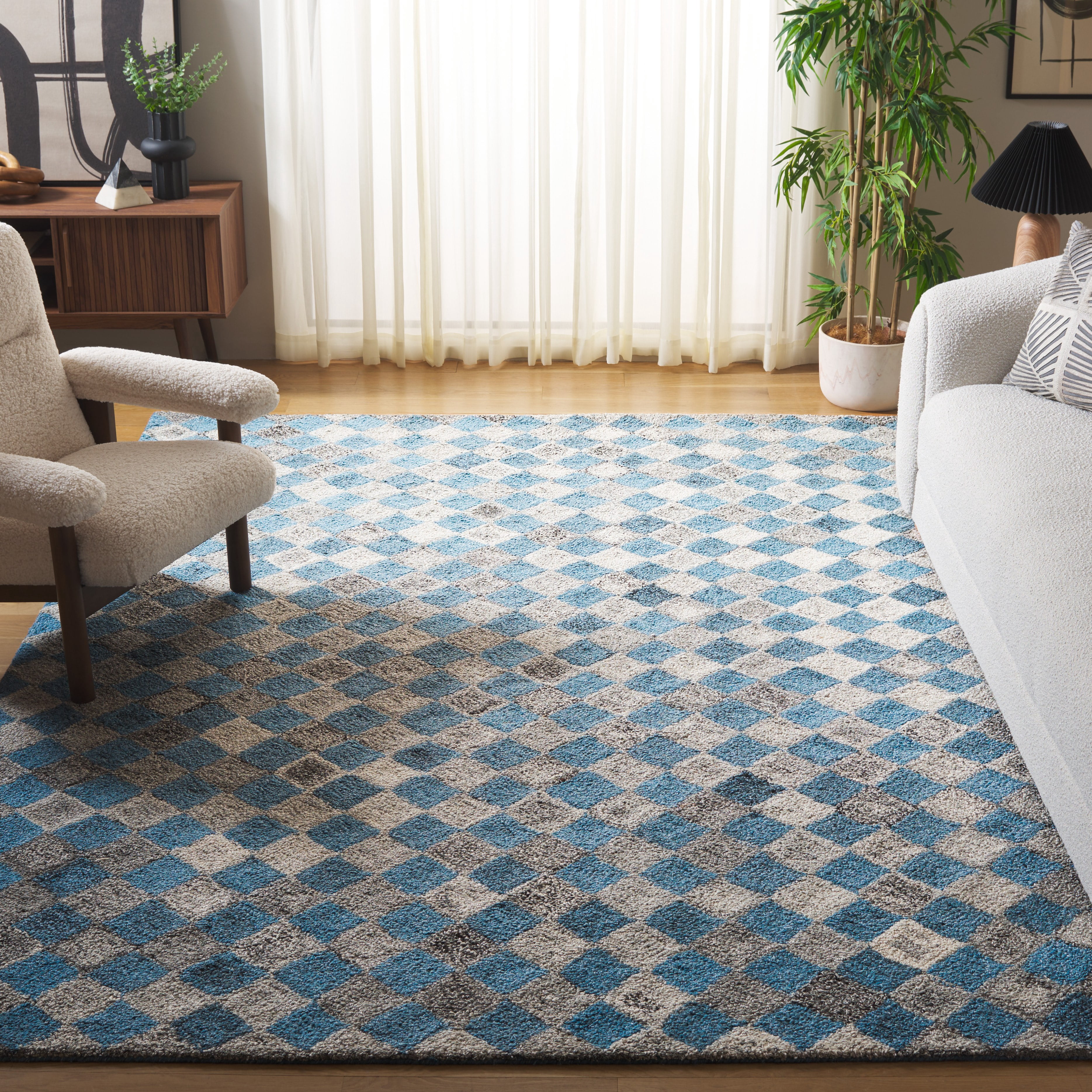 SAFAVIEH Abstract Creighton Geometric Area Rug, Gray/Blue, 8' x 10'