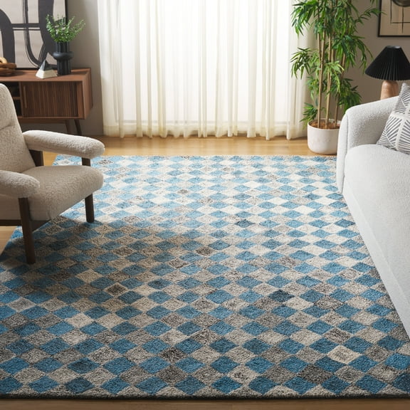SAFAVIEH Abstract Creighton Geometric Area Rug, Gray/Blue, 9' x 12'