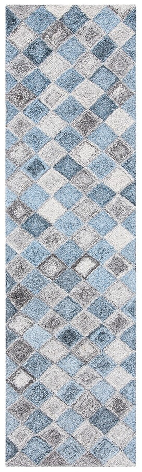 SAFAVIEH Abstract Creighton Geometric Runner Rug, Gray/Blue, 2'3" x 6'
