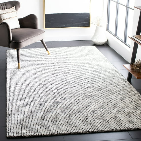 SAFAVIEH Abstract Dalia Geometric Area Rug, Ivory/Black, 6' x 9'