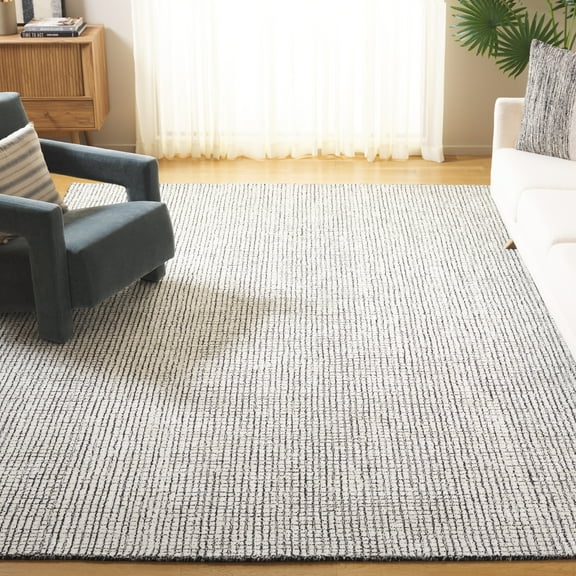 SAFAVIEH Abstract Dalia Geometric Area Rug, Ivory/Black, 8' x 8' Square