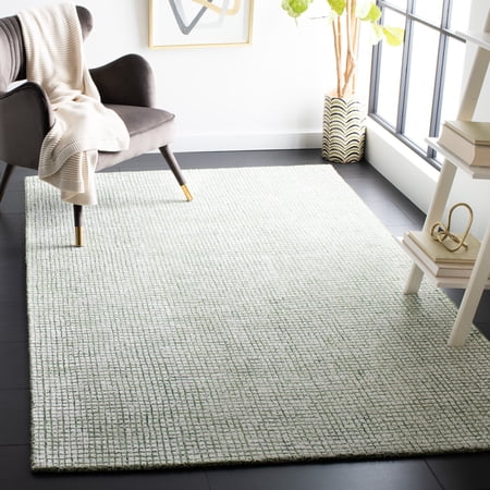 SAFAVIEH Abstract Dalia Geometric Area Rug, Ivory/Green, 9' x 12'