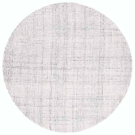 SAFAVIEH Abstract Dalia Geometric Area Rug, Ivory/Grey, 6' x 6' Round