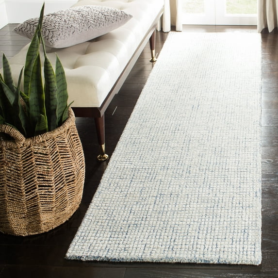 SAFAVIEH Abstract Dalia Geometric Runner Rug, Ivory/Blue, 2'3" x 14'