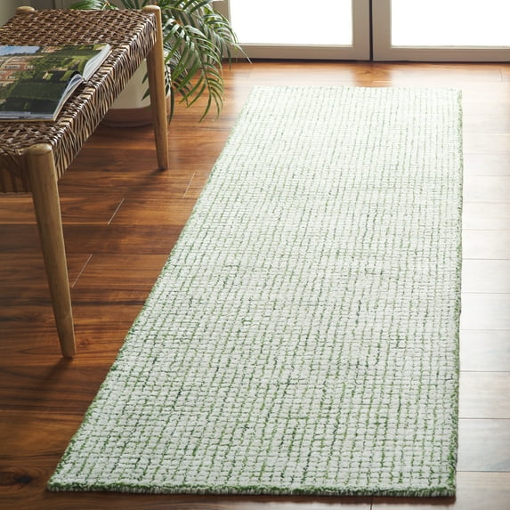SAFAVIEH Abstract Dalia Geometric Runner Rug, Ivory/Green, 2'3" x 8'