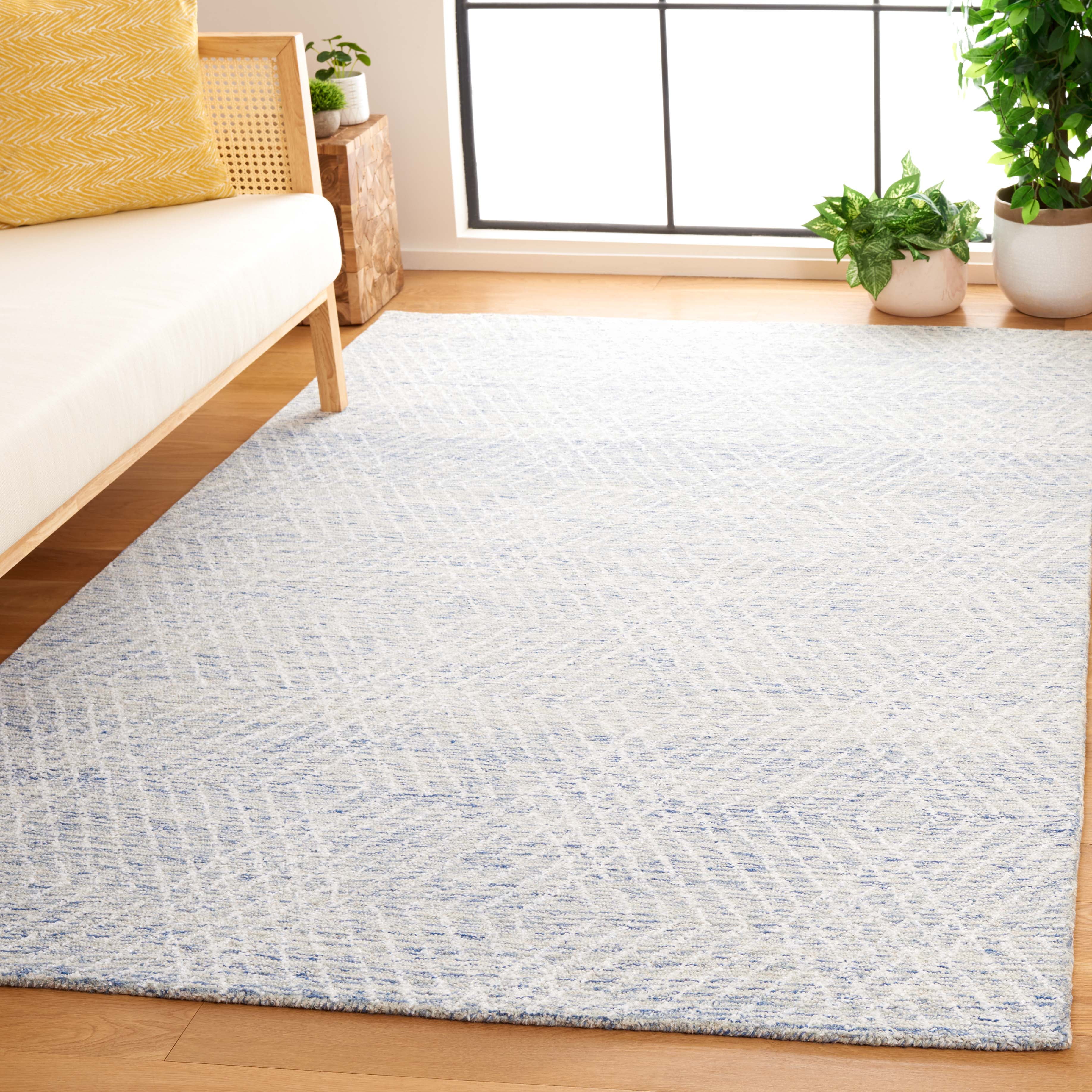 SAFAVIEH Abstract Dania Diamond Area Rug, Blue/Ivory, 3' x 5'