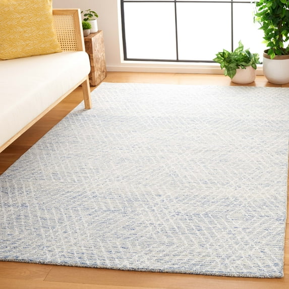 SAFAVIEH Abstract Dania Diamond Area Rug, Blue/Ivory, 4' x 6'