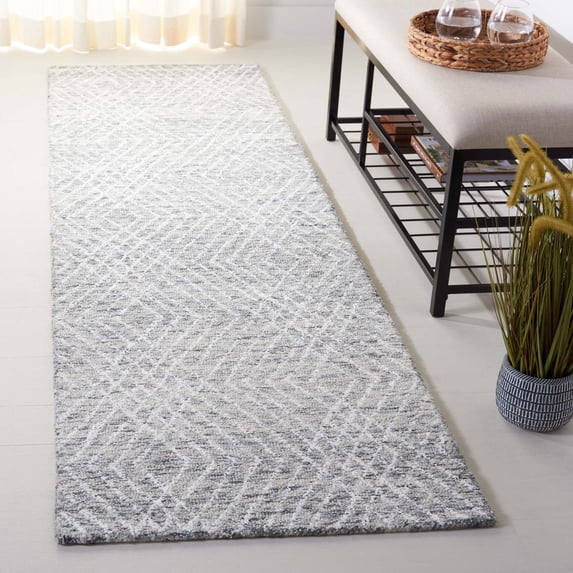 SAFAVIEH Abstract Dania Diamond Runner Rug, Gray/Ivory, 2'3" x 8'