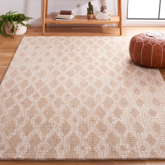 SAFAVIEH Abstract Darian Geometric Diamonds Area Rug, Beige/Ivory, 4' x 6'