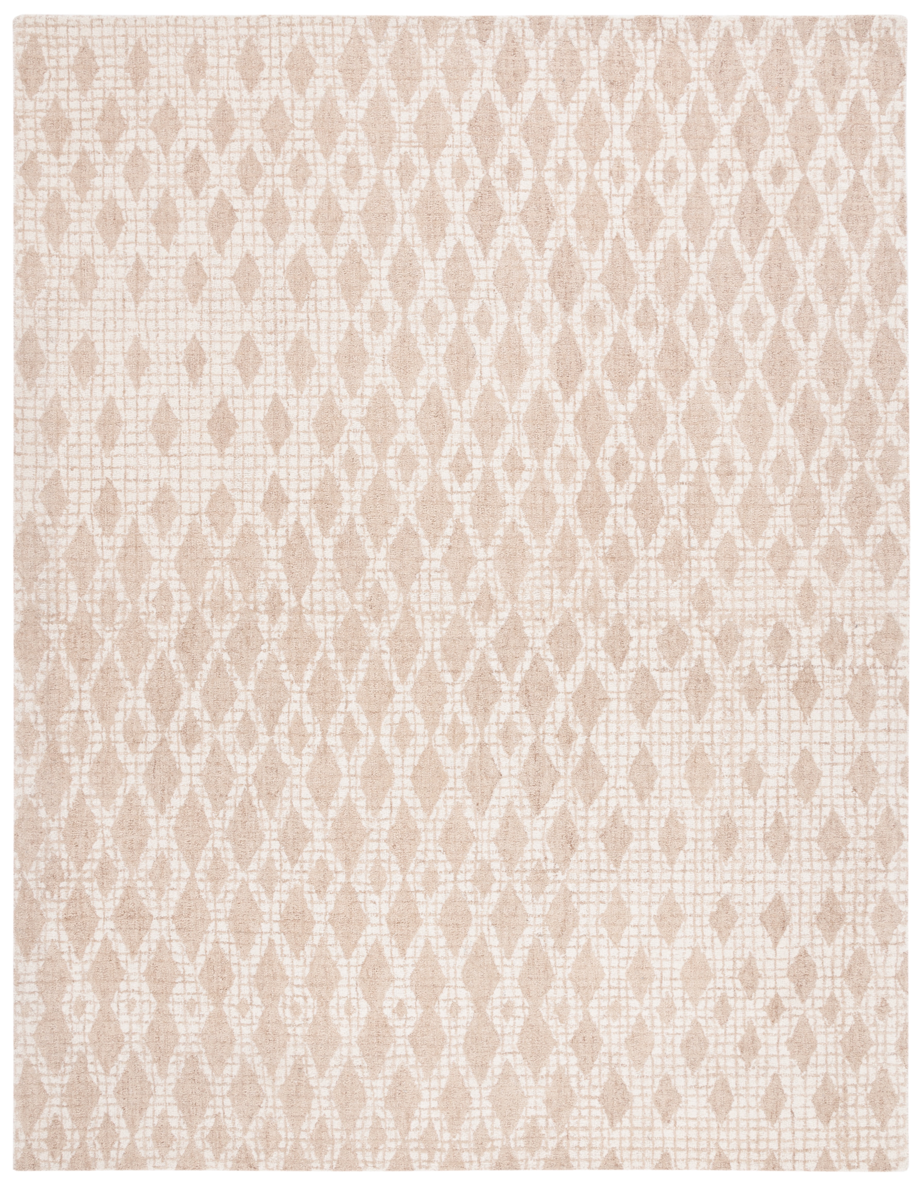 Ivory Abstract Handmade Wool Tufted 8' x 10' Rug