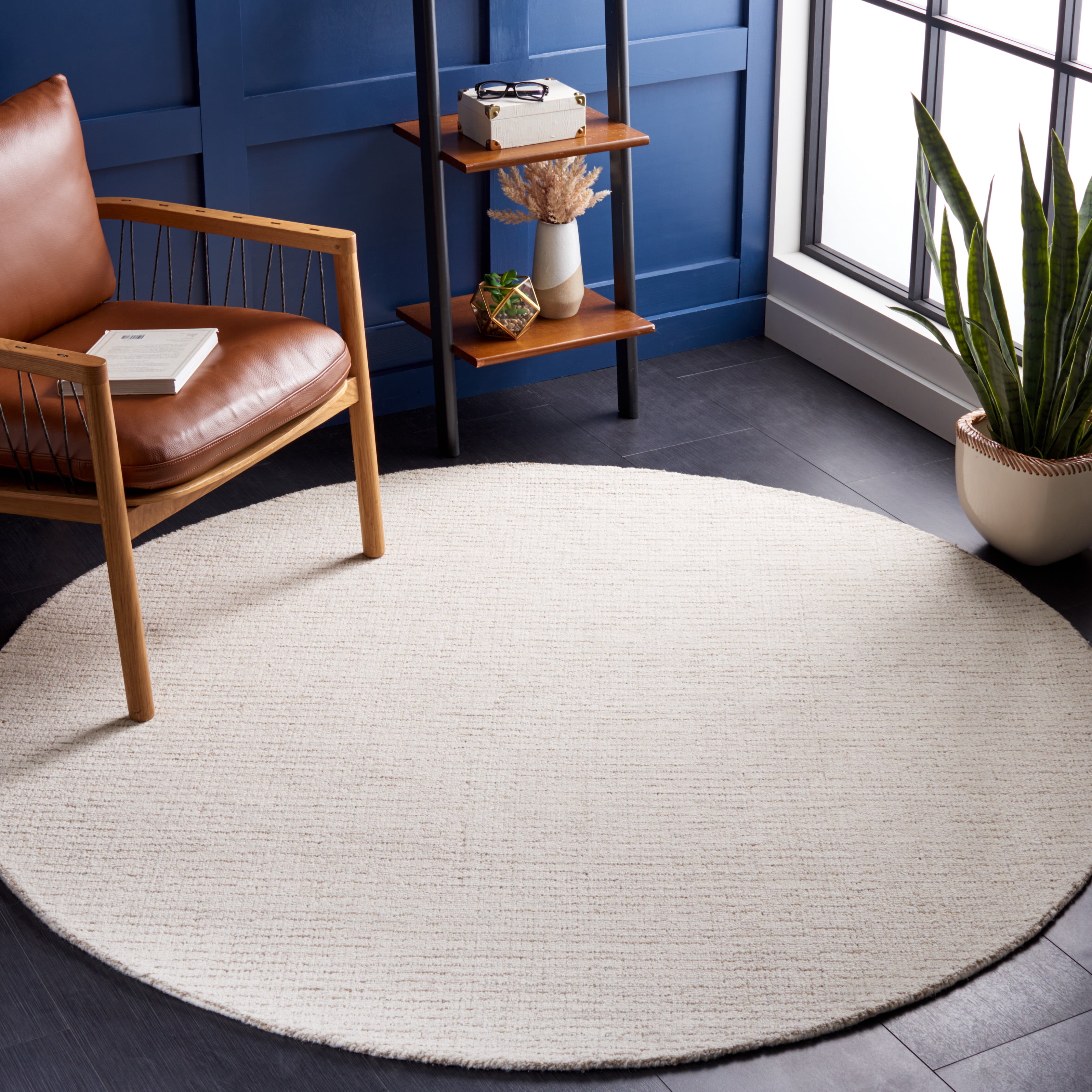 Safavieh Abstract Delia Distressed Wool Area Rug, Ivory/Beige, 12' x 12' Round