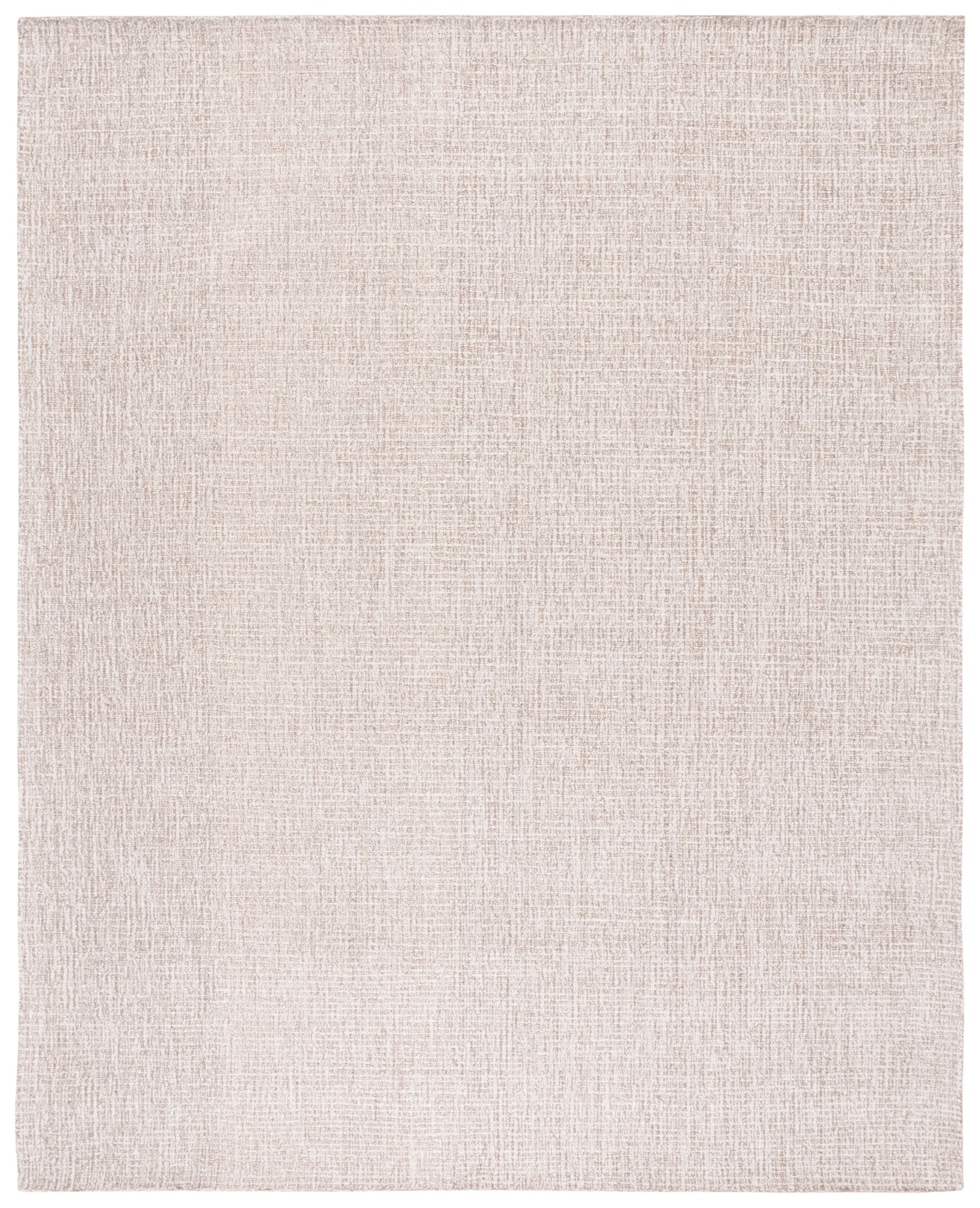 Ivory and Grey Abstract Handmade Wool 9' x 12' Area Rug