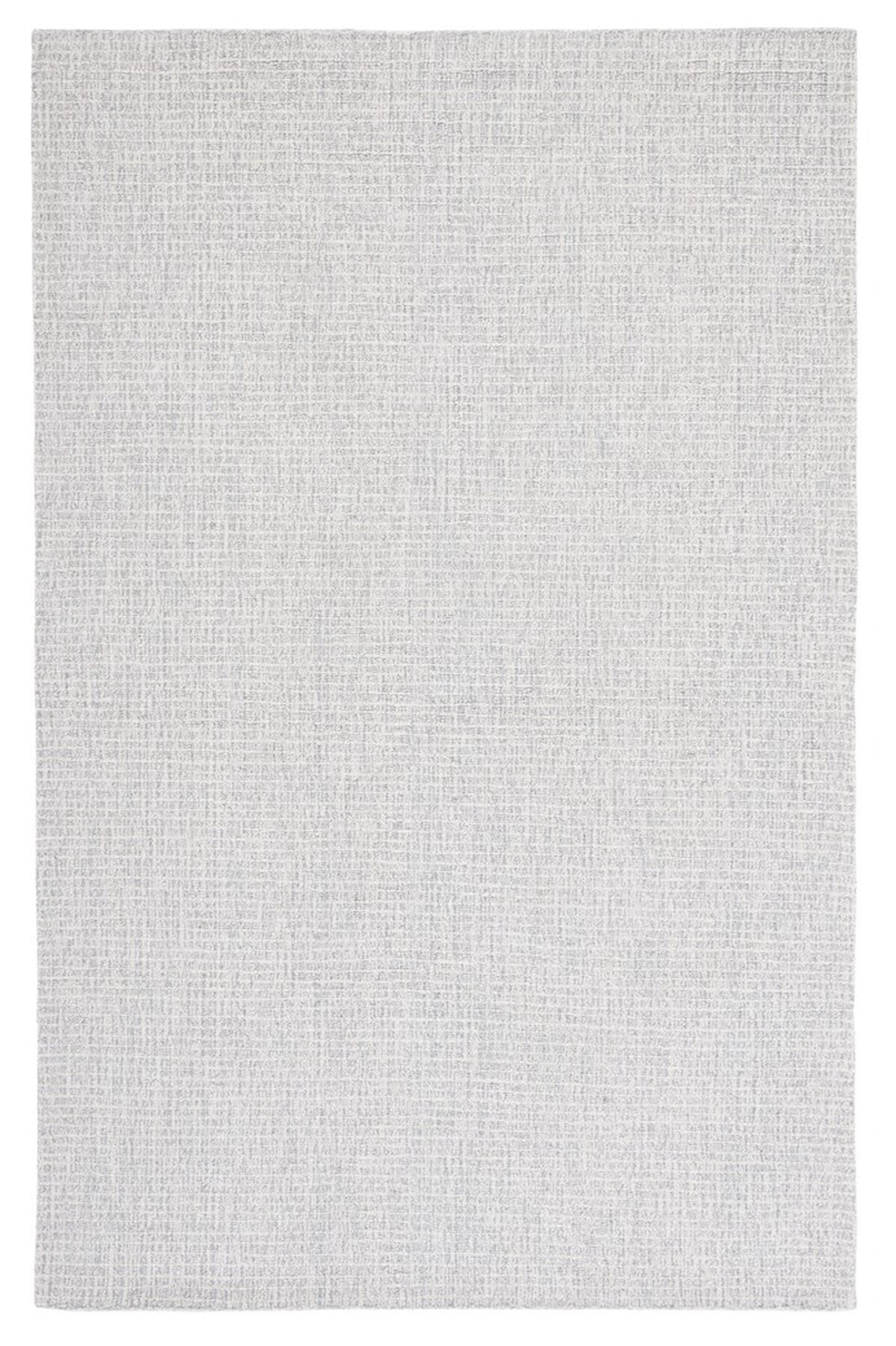 Ivory and Light Grey Handmade Wool Tufted Area Rug