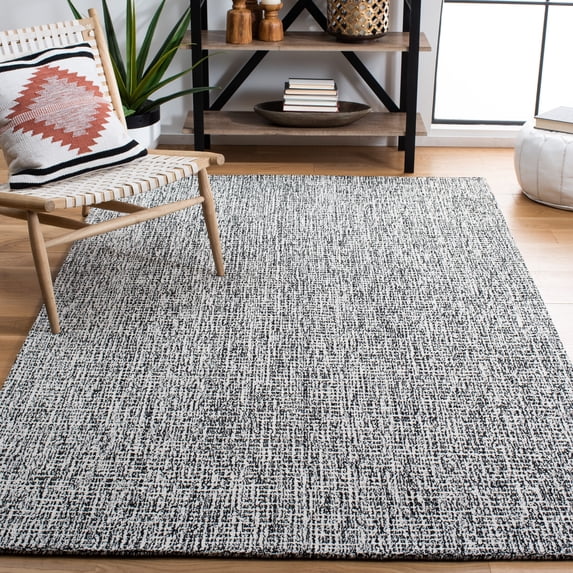 Safavieh Abstract Delia Distressed Wool Area Rug, Black/Ivory, 3' x 5'
