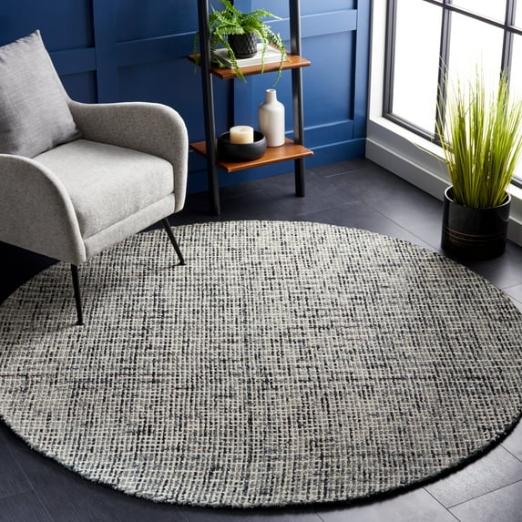 Safavieh Abstract Delia Distressed Wool Area Rug, Dark Gray/Ivory, 6' x 6' Round