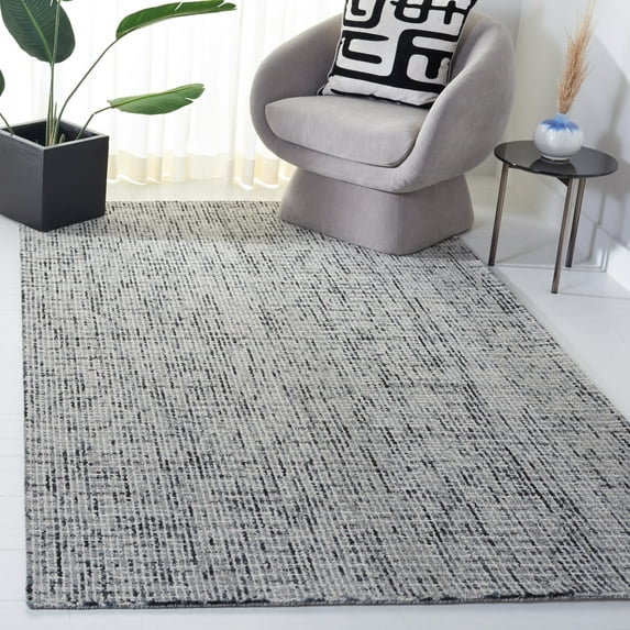 Safavieh Abstract Delia Distressed Wool Area Rug, Dark Gray/Ivory, 6' x 6' Square
