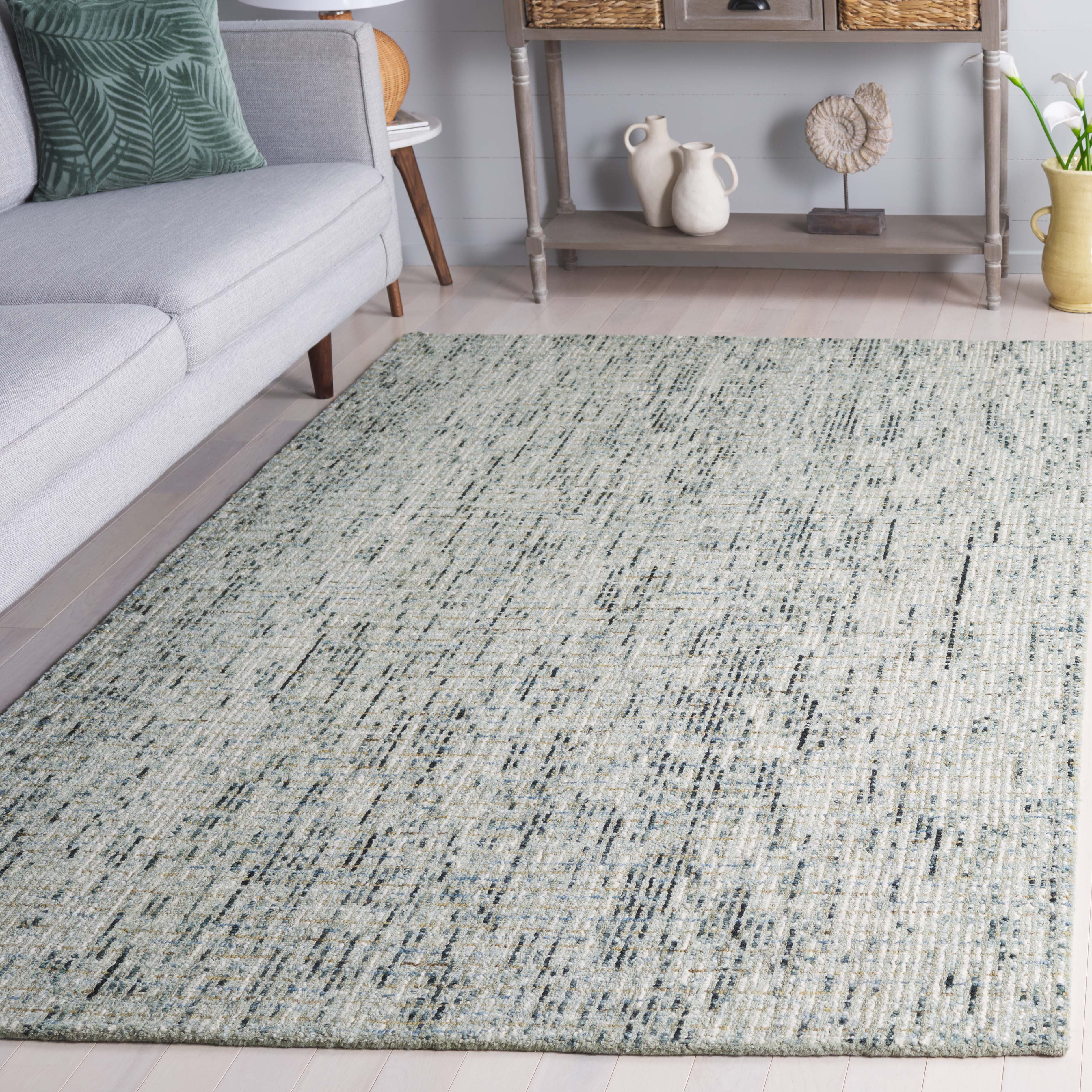 Safavieh Abstract Delia Distressed Wool Area Rug, Green/Ivory, 4' x 6'