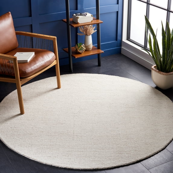 Safavieh Abstract Delia Distressed Wool Area Rug, Ivory/Beige, 10' x 10' Round