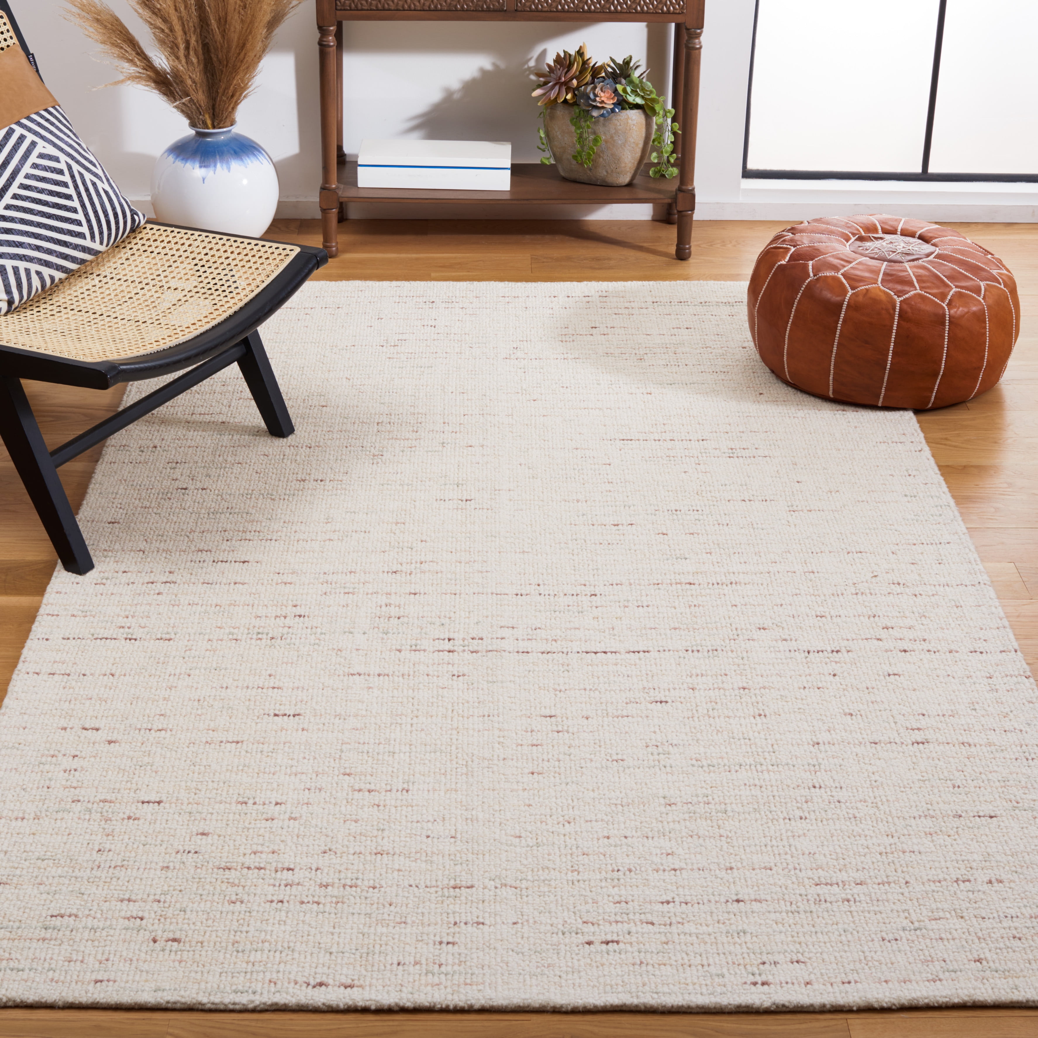Safavieh Abstract Delia Distressed Wool Area Rug, Ivory/Brown, 3' x 5'