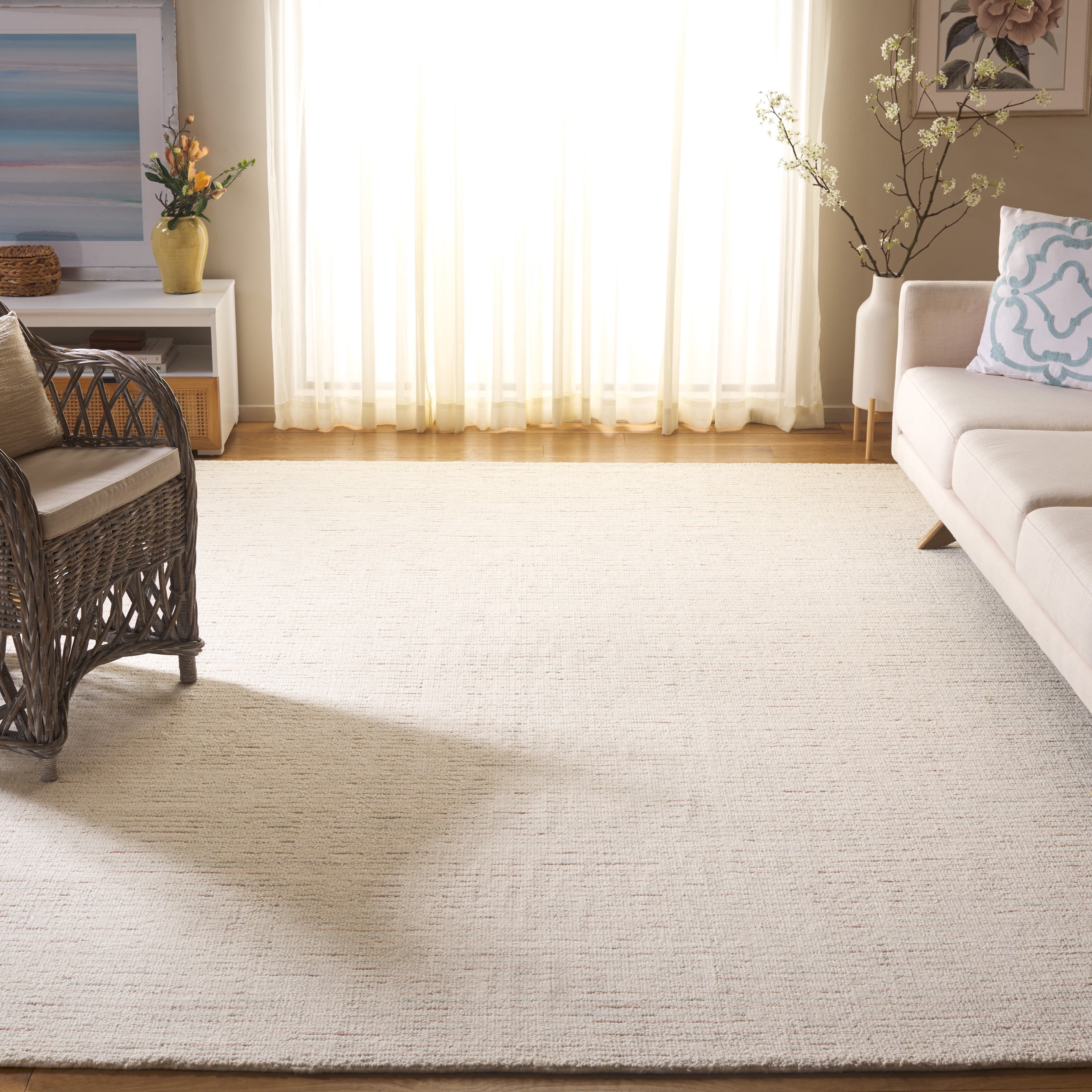 Safavieh Abstract Delia Distressed Wool Area Rug, Ivory/Brown, 8' x 10'