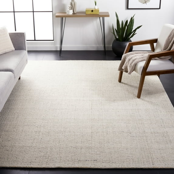 Safavieh Abstract Delia Distressed Wool Area Rug, Ivory/Light Gray, 10' x 10' Square