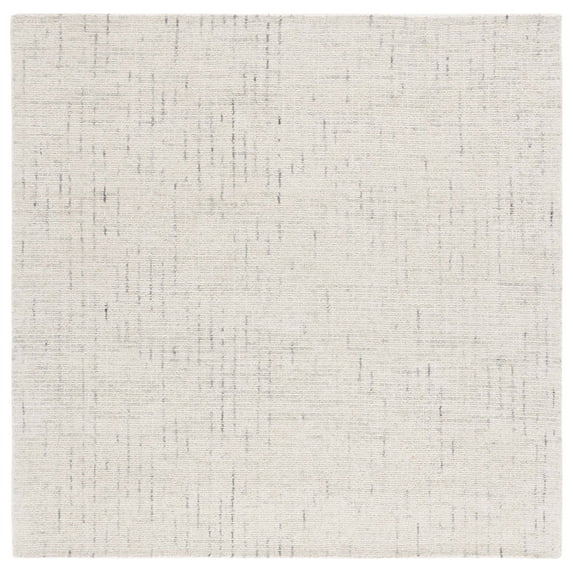 SAFAVIEH Abstract Delia Distressed Wool Area Rug, Ivory/Light Grey, 8' x 8' Square