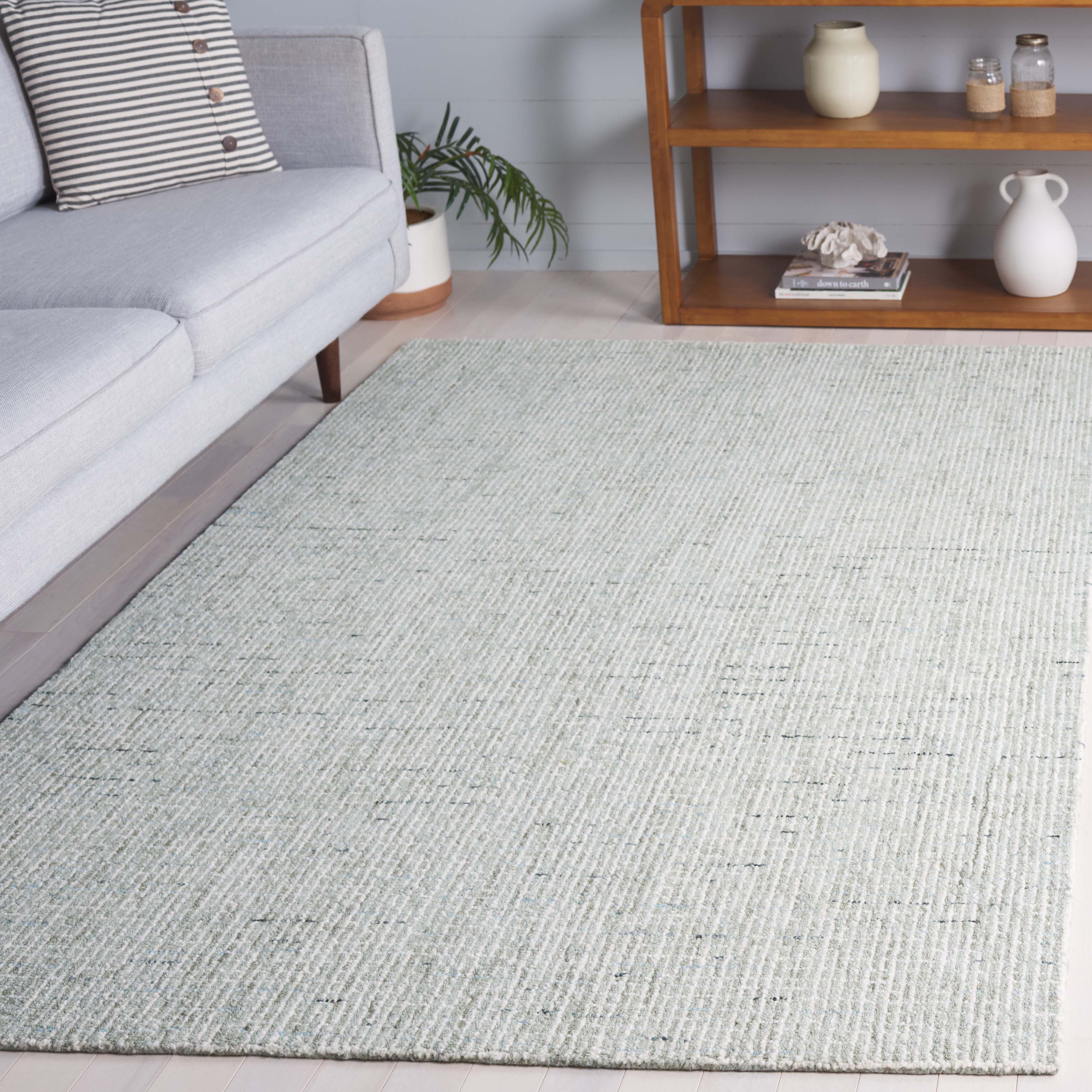 Safavieh Abstract Delia Distressed Wool Area Rug, Sage/Ivory, 5' x 8 ...