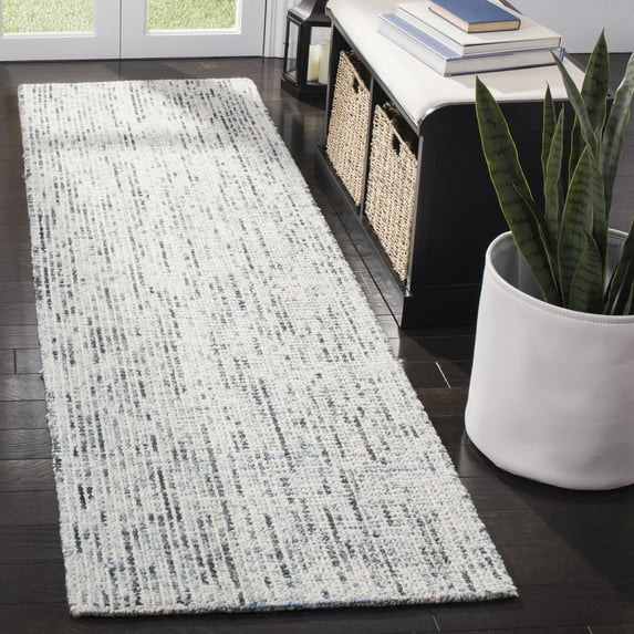 Safavieh Abstract Delia Distressed Wool Runner Rug, Blue/Charcoal, 2'3" x 12'