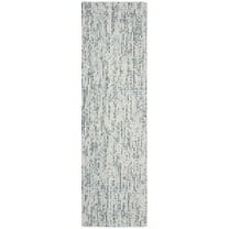 SAFAVIEH Abstract Delia Geometric Wool Runner Rug, Blue/Charcoal, 2'3" x 16'