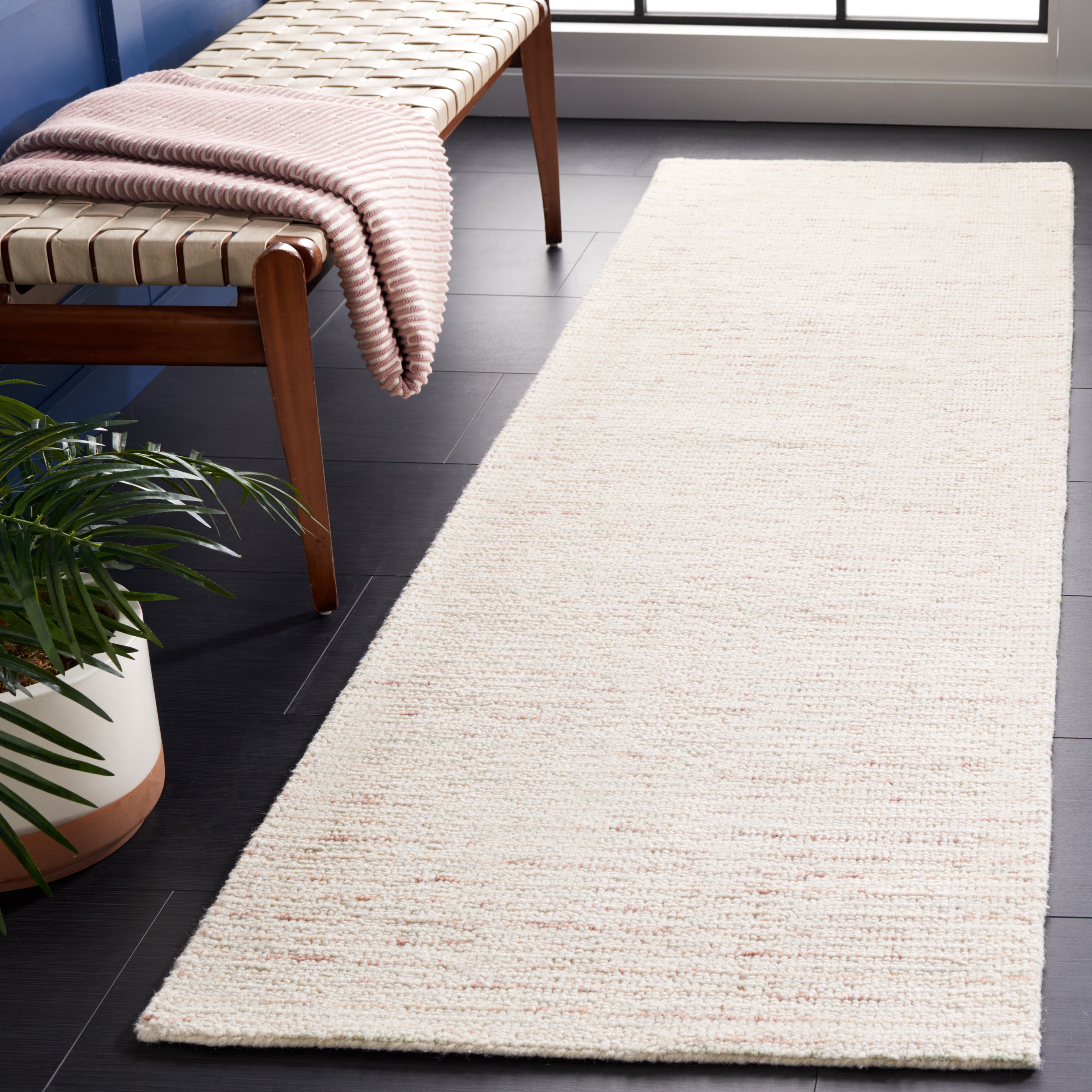 Safavieh Abstract Delia Distressed Wool Runner Rug, Ivory/Brown, 2'3" x 8'