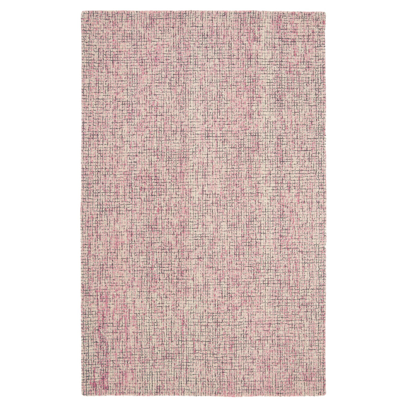 Ivory Abstract Hand-Tufted Wool 6' Square Area Rug