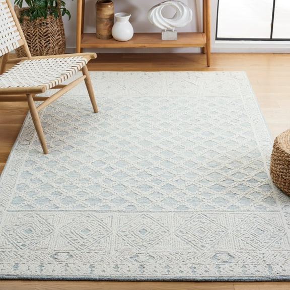 Safavieh Abstract Dusko Trellis Wool Area Rug, Blue/Ivory, 4' x 6'