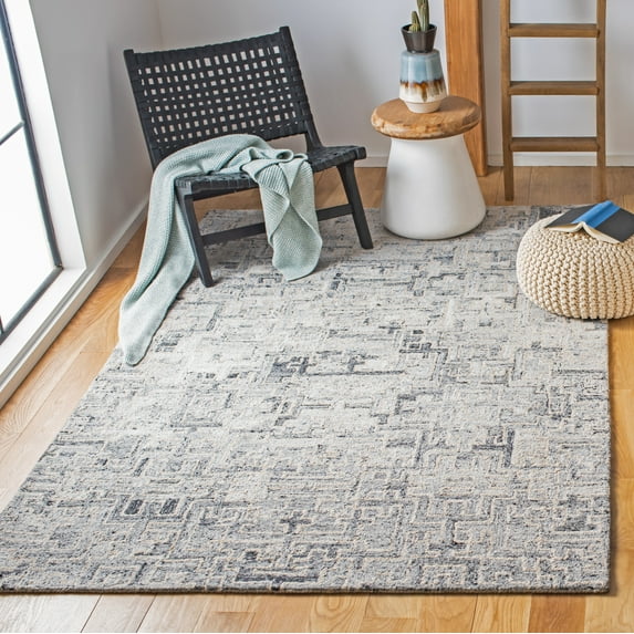 SAFAVIEH Abstract Edvin Abstract Area Rug, Ivory/Black, 6' x 6' Square