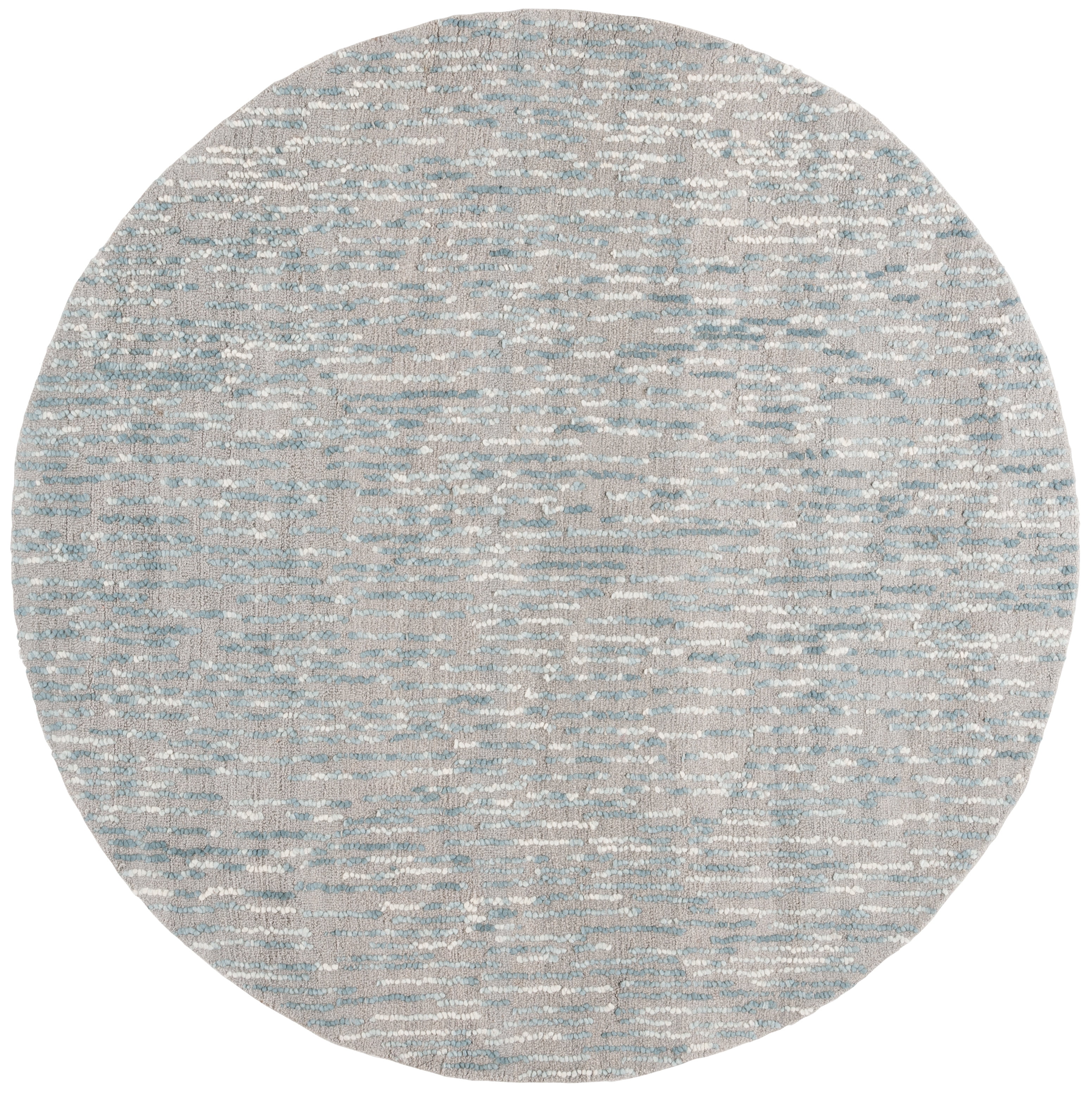 SAFAVIEH Abstract Elijah Striped Geometric Area Rug, Gray/Blue, 6' x 6' Round