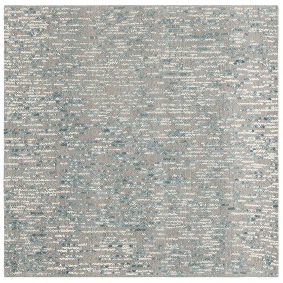 SAFAVIEH Abstract Elijah Striped Geometric Area Rug, Gray/Blue, 6' x 6' Square