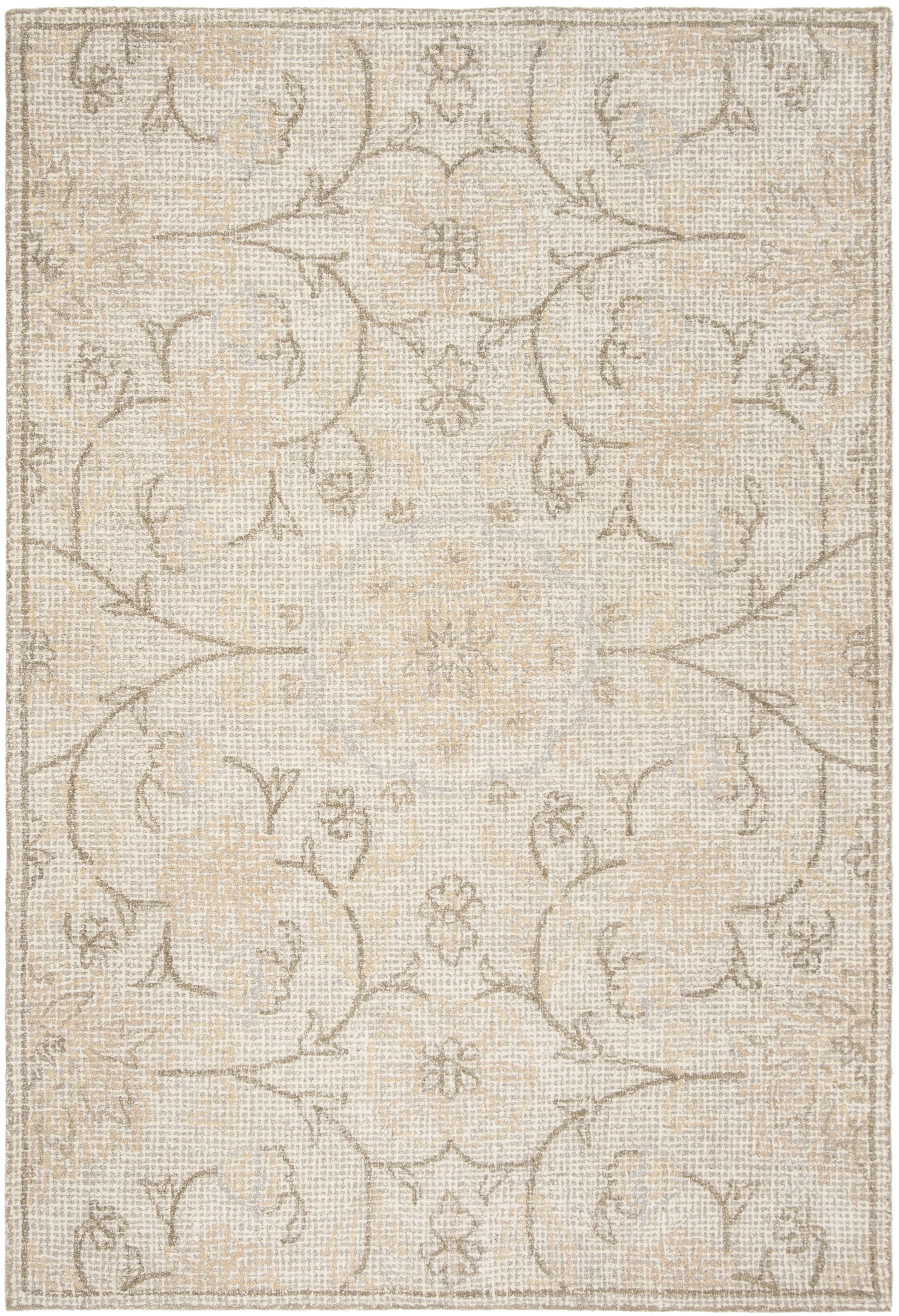Gray Abstract Handmade Tufted Wool Rectangular 6' x 9' Area Rug