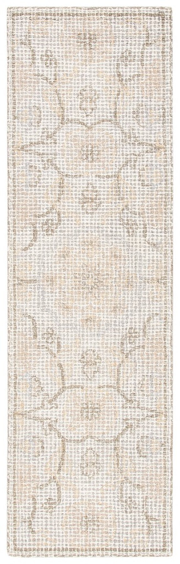 Gray Handmade Tufted Wool Abstract Area Rug, 2'3" x 8'